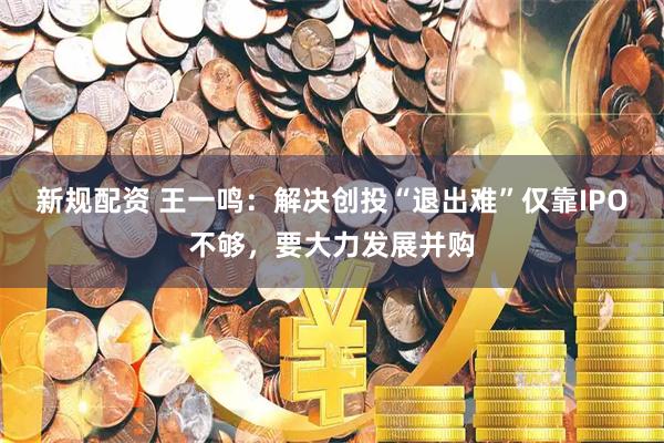 新规配资 王一鸣：解决创投“退出难”仅靠IPO不够，要大力发展并购